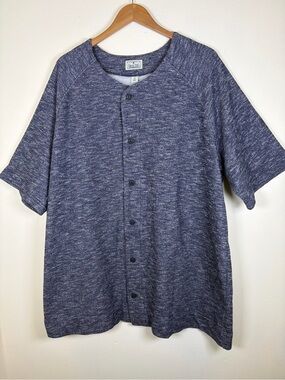 Liberty Blues 2XL Tall Blue Heather Heavyweight Button Front Shirt